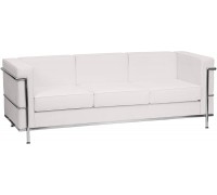 Flash Furniture HERCULES Regal Series Contemporary White LeatherSoft Sofa with Encasing Frame