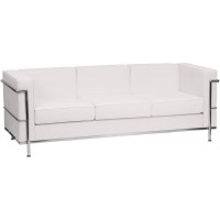 Flash Furniture HERCULES Regal Series Contemporary White LeatherSoft Sofa with Encasing Frame