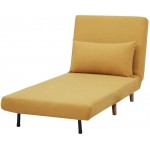 GIA Tri-Fold Convertible Polyester Sofa Bed Chair with Removable Pillow and Legs Yellow
