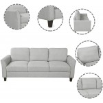 Merax Upholstered Sofas 3-Seat Sofa for Living Room Modern Design Couch Living Room Furniture Sofa Linen Fabric Sofa