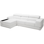 Modern Encore White Genuine Leather Sofa Left Chaise
