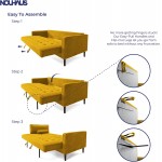 Nouhaus Module Sleeper Sofa Bed Couch 7ft Luxury Convertible Sofa Futon Bed with No Roll Together Latex. Yellow Woven Pull Out Couch Bed for Bedroom Couch Small Apartment Furniture Sofas or RV Couch