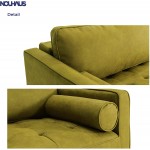Nouhaus Module Sleeper Sofa Bed Couch. 7ft Luxury Convertible Sofa Futon Bed with No Roll Together Latex. Moss Woven Pull Out Couch Bed for Bedroom Couch Small Apartment Furniture Sofas or RV Couch