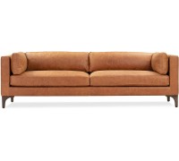 POLY & BARK Argan Sofa in Full-Grain Pure-Aniline Italian Leather Cognac Tan