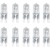 10 Pack G9 Halogen Light Bulbs 60 Watt JCD Type G9 Bi-Pin Double Loop Base 120 Volt Light Bulbs Dimmable Apply to Crystal Chandelier Flush Mount Ceiling Light