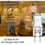 AHEVO G8 Light Bulbs 50W 120V Halogen Light Bulb G8 Base Bi-Pin 50W T4 JCD Warm White Under Cabinet Puck Lighting Replacements,10Pack