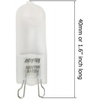 Anyray® A1728F 3-Bulbs 75W Frosted Glass 75 Watt G9 T4 Halogen Bi-Pin 130 Volts 75Watt