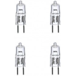 Deezio 12 Volt 50 Watts GY6.35 T4 Halogen Light Bulb with Glass 2-Pin 300 900 Lumens 3000K Bulb Color Temp 4-Pack