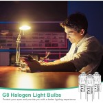 G8 Halogen Light Bulbs,12 Pack 2 Pin Base JCD Type Shorter,120V T4 Bi-Pin 20W Mini Light lamp for Under Cabinet Puck Lighting,Range Hood Replacement