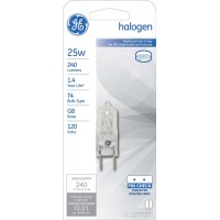 GE 97664 25-Watt 240-Lumen Specialty T4 Halogen Light Bulb Clear 2-Pack