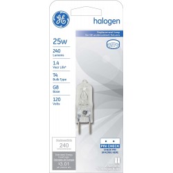 GE 97664 25-Watt 240-Lumen Specialty T4 Halogen Light Bulb Clear 2-Pack