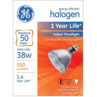 GE Lighting 69168 38-watt PAR30 Long Neck 550-Lumens Energy-Efficient Halogen Floodlight Bulb with Medium Base 1-Pack