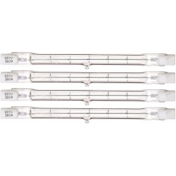 Pack of 4 Halogen Double Ended J Type 118 mm 4.64 Inches 120 Volt R7S Base T3 118mm 300