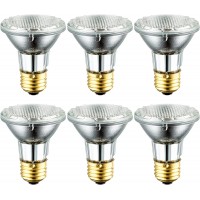 Pack of 6 – KOR 39PAR20 FL 120V – High Output 39 Watt 50W Replacement PAR20 39W Halogen E26 120 Volt Dimmable Flood Lights Outdoor and Indoor Stove Hood and Security Bulbs