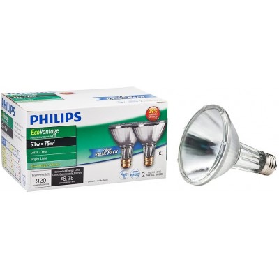 Philips 429365 Halogen PAR30L 75 Watt Equivalent 25 Degree Flood Light Bulb 2 Pack