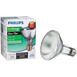Philips Halogen PAR30L Flood Light 920 Lumen Bright White Light 2900K 53W=75W E26 Base 1-Pack