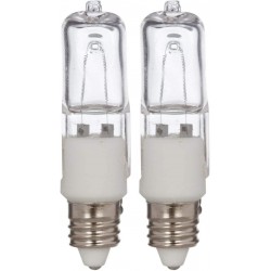 Simba Lighting Halogen E11 T4 50 Watt 560lm 120 Volt Light Bulb 2 Pack for Chandeliers Pendants Table Lamps Cabinet Lighting Mini-Candelabra Base 50W JD 110V 120V 130V Warm White 2700K Dimmable