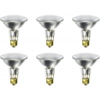 Sylvania 14823 Replacement 60W 75W Replacement 60 PAR30LN HAL WFL RP 120V Long Neck Reflector Lamp Pack of 6