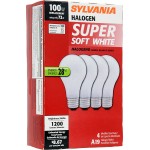 SYLVANIA Halogen A19 Light Bulb 100W Equivalent E26 Medium Base 2800K Soft White 4 pack