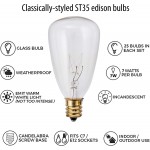 25 Pack Clear ST35 Bulbs for Patio String Lights Fits E12 and C7 Base 7 Watt for ST35 and G40 Replacement Bulbs for Patio Lights