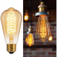 Brightown 6 Pack Edison Light Bulbs Vintage 60 Watt Incandescent Light Bulb E26 E27 Base Dimmable Decorative Antique Filament Lamp Bulbs for Indoor Wall Hanging Ceiling Light Fixtures Amber Warm