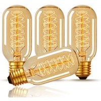 CTKcom T45 25 Watt Vintage Antique Light Bulbs E26 Base4 Pack- Antique Dimmable Incandescent Bulb Spiral Tungsten Equivalent Warm Yellow Lamps for Home Light Fixtures Decorative 110V-130V