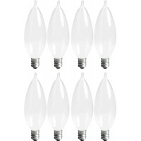 GE Chandelier Light Bulb Bent Tip 25-Watt Soft White Finish E12 Candelabra Base 8-Pack