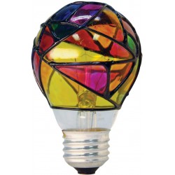 GE Lighting A19 Stained Glass Incandescent Decorative Colored Party Light Bulb 25-Watt 380 Lumen E26 Medium Base 1-Pack