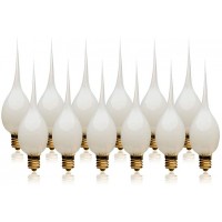 LightLady Studio Silicone Dipped Candle Light Bulbs 7 Watts Pack of 12 Replacement Bulb for Window Candles
