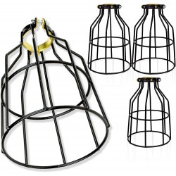Newhouse Lighting WLG1B-4 Cage for Pendant Lamp Holder Ceiling Fan Light Bulb Covers Vintage Open Style Industrial Grade Adjustable 4 Count Pack of 1 Black