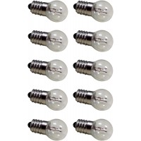 Pack of 10 E10 Miniature Screw Base Light Bulbs 6.3V 0.5A 6 Volt Miniature Lamp