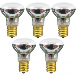 Replacement Bulbs for Lava Lamps,R39 E17 25 Watt Reflector Type Lava Lamp Bulb,Glitter Lamps,Extra Long Life,Pack of 5.