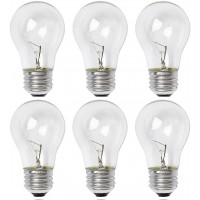 Sterl Lighting 15 Watt A15 Ceiling Fan Light Bulbs E26 Medium Base Incandescent Decorative Appliance for Oven Refrigerator & Stove 3.34Inch 120V 90Lm 2700K Warm White Crystal Clear 6 Pack