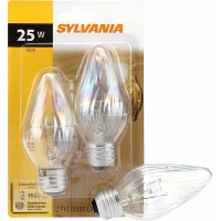 SYLVANIA F15 Décor Incandescent Light Bulb 25W Iridescent Finish 205 Lumens Medium Base 120V 2 Pack 13821