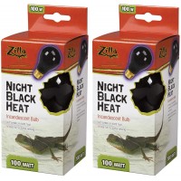 Zilla Night Black Heat Incandescent Bulb for Reptiles [Set of 2] Watt: 100 Watts