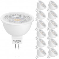 12 Pack MR16 LED Bulbs 50W Halogen Equivalent 2700K Warm White 5W GU5.3 MR16 12V Spotlight Bulb Non-Dimmable,45 Degree Beam Angle for Landscape Recessed Track Lighting