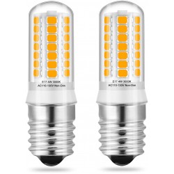 2 x E17 LED Bulbs for Under Microwave Light Bulbs Over Stove Lights Home Lighting Warm White 3000K 4W 40W Halogen Incandescent Bulbs Replacement,AC110-130V Non-dimmable
