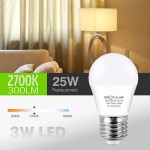 25 Watt Equivalent Light Bulbs A15 LED Bulb 3W E26 Base 2700K Warm White Low watt Light Bulbs,Nightstand Light Bulb Table Lamp Bulb 4 Pack