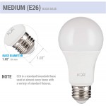 6 Pack KOR 15W LED A19 Light Bulb 100W Equivalent UL Listed 5000K Bright White Daylight 1500 Lumens Non-Dimmable 100w led Bulb with E26 Base 10,000 Hours Long Life
