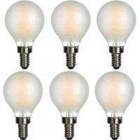 AMDTU E12 Led Chandelier Light Bulb,Frosted G16.5 Type G Round Light Bulb,40 watt 400lm 2700k Soft White,Dimmable Led Globe Light Bulbs for Ceiling Fan,Scentsy,Vanity,Candelabra LED Light Bulbs 6 pack