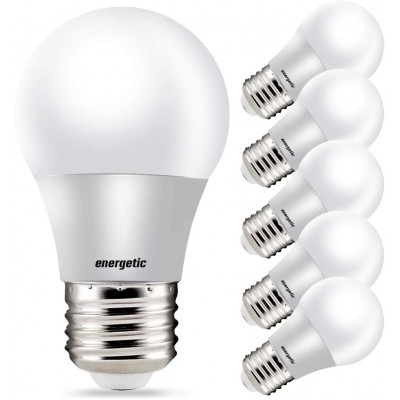 Energetic A15 Refrigerator Bulbs 40 Watt Equivalent LED Appliance Light Bulbs Daylight 5000K Dimmable E26 Base UL Listed 6 Pack