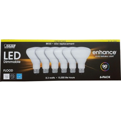 Feit Electric Dimmable Led BR 30 Flood 65W Soft White 6 Count