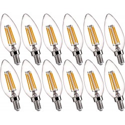 FLSNT B11 E12 LED Candelabra Base Bulbs 60W Equivalent 4.5W Dimmable LED Candle Light Bulbs 2700K Soft White Pack of 12