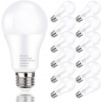 Hykolity 100W Equivalent A19 LED Light Bulbs 1600 Lumens 16W 5000K Daylight White Non-Dimmable E26 Medium Base No Flicker UL Listed 12 Pack