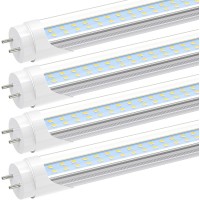JESLED T8 T10 T12 LED 4FT Light Bulbs,24W 3000LM,6000K-6500K Daylight White,4 Foot LED Fluorescent Tube Replacement,Super Bright,Dual Ended Power,Ballast Bypass,Clear Cover4-Pack