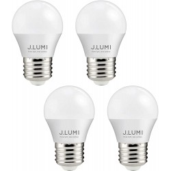 J.LUMI BPC4503 A15 LED Bulb 3W Compact Size Night Stand Bulb Table Lamp Bulb 25 Watt Light Bulbs E26 Medium Base LED Light Bulbs 3000K Soft White NOT Dimmable Pack of 4