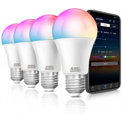 LAPURETE'S Alexa Smart Light Bulbs Lapurete's LED RGBCW Color Changing,85W Equivalent E26 9W WiFi Led Bulb  Work with Google Home  Echo 2.4Ghz WiFi Only No Hub Required 4 Pack