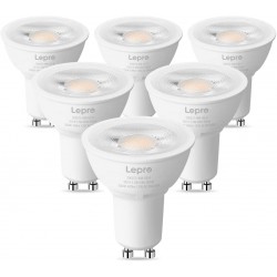 Lepro GU10 LED Bulbs Dimmable 50W Halogen Equivalent 5.5W 400LM Spot Light Bulb 3000K Soft Warm White 40 Degree Beam Angle LED Replacement for Recessed Track Lighting 6 Pack