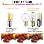 LiteHistory E17 led Bulb ETL 25w Appliance t7 led Bulb 250lm 2700K 2w Microwave Light Bulb 2Pack