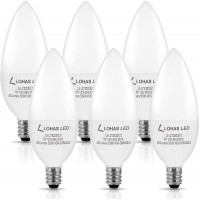 LOHAS E12 LED Candelabra Light Bulbs 60 Watt Equivalent B10 Chandelier Candle Bulbs 5000K Daylight White 6W Type B Ceiling Fan Bulbs 550LM Non-Dimmable 6 Packs